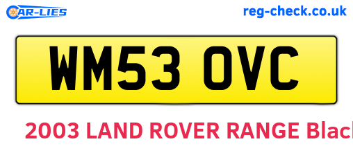 WM53OVC are the vehicle registration plates.