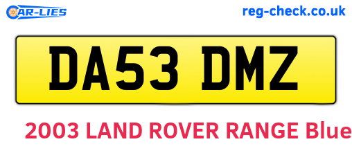 DA53DMZ are the vehicle registration plates.