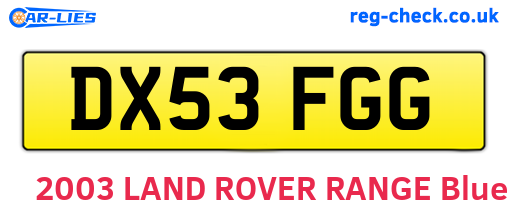 DX53FGG are the vehicle registration plates.