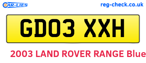 GD03XXH are the vehicle registration plates.