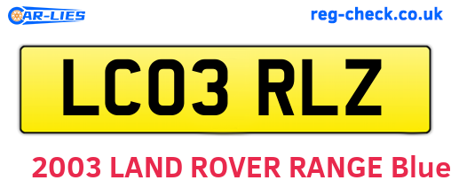 LC03RLZ are the vehicle registration plates.