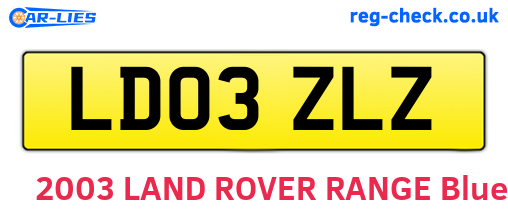 LD03ZLZ are the vehicle registration plates.