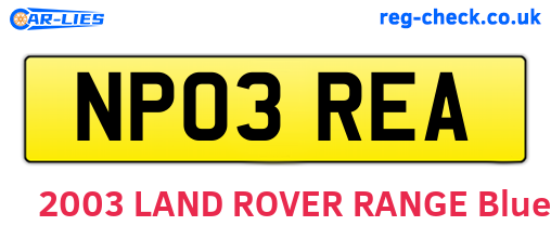 NP03REA are the vehicle registration plates.