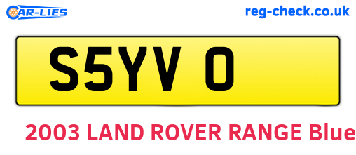 S5YVO are the vehicle registration plates.