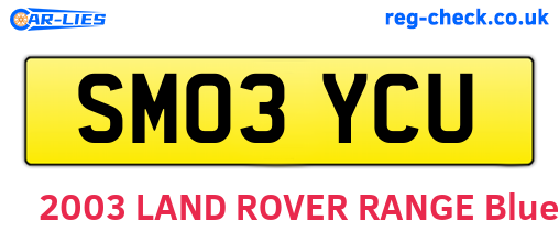 SM03YCU are the vehicle registration plates.