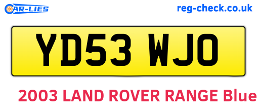 YD53WJO are the vehicle registration plates.