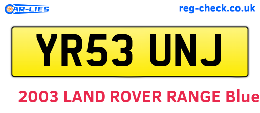 YR53UNJ are the vehicle registration plates.
