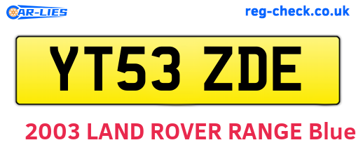 YT53ZDE are the vehicle registration plates.