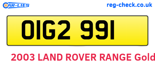 OIG2991 are the vehicle registration plates.