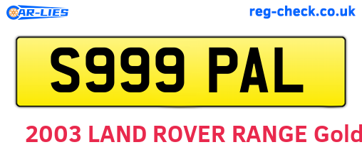 S999PAL are the vehicle registration plates.