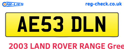 AE53DLN are the vehicle registration plates.