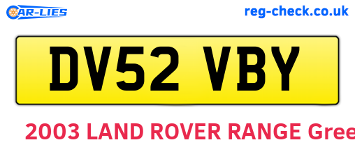DV52VBY are the vehicle registration plates.