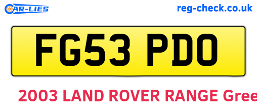 FG53PDO are the vehicle registration plates.