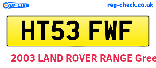 HT53FWF are the vehicle registration plates.