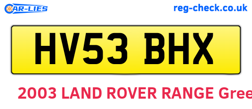 HV53BHX are the vehicle registration plates.