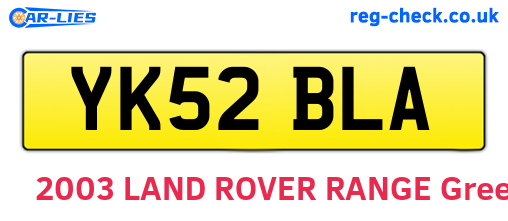 YK52BLA are the vehicle registration plates.