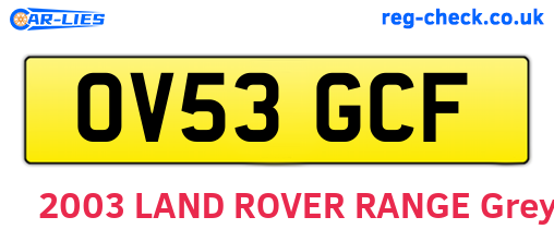 OV53GCF are the vehicle registration plates.