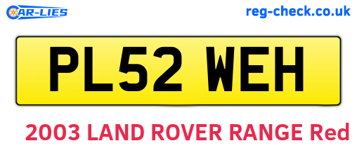 PL52WEH are the vehicle registration plates.