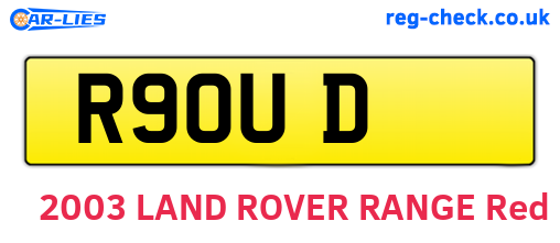 R9OUD are the vehicle registration plates.