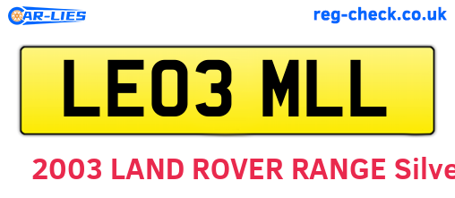 LE03MLL are the vehicle registration plates.