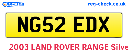 NG52EDX are the vehicle registration plates.