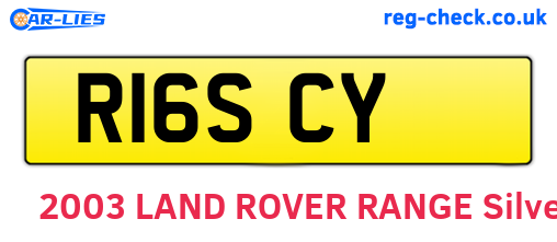 R16SCY are the vehicle registration plates.