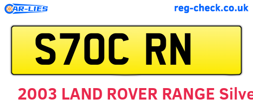 S70CRN are the vehicle registration plates.