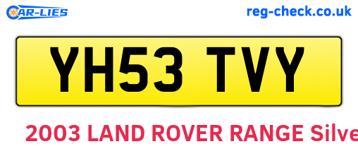 YH53TVY are the vehicle registration plates.