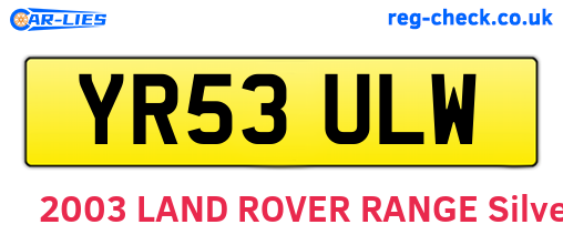 YR53ULW are the vehicle registration plates.