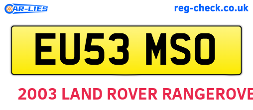 EU53MSO are the vehicle registration plates.