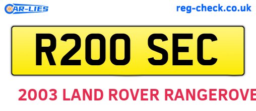 R200SEC are the vehicle registration plates.
