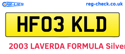 HF03KLD are the vehicle registration plates.