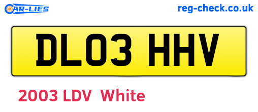 DL03HHV are the vehicle registration plates.
