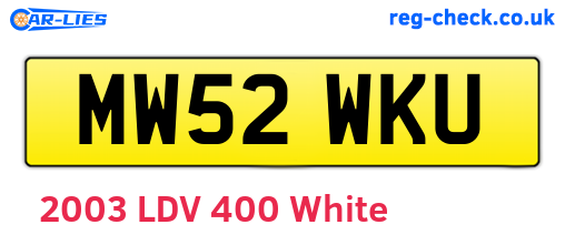 MW52WKU are the vehicle registration plates.