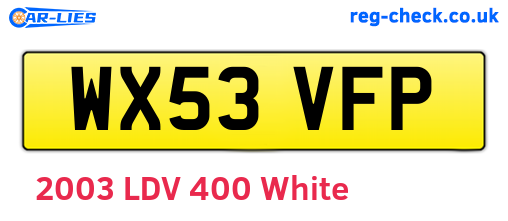 WX53VFP are the vehicle registration plates.