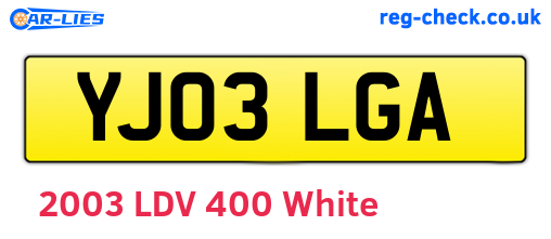 YJ03LGA are the vehicle registration plates.