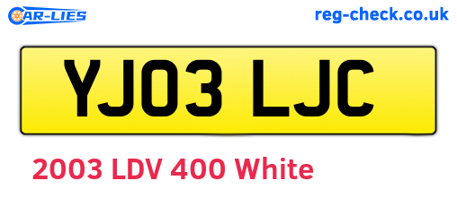 YJ03LJC are the vehicle registration plates.