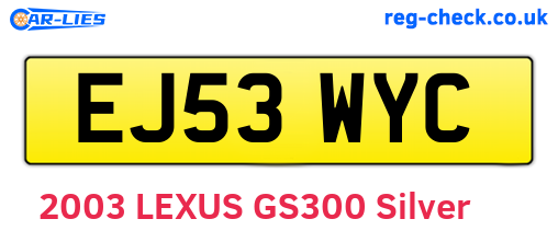EJ53WYC are the vehicle registration plates.