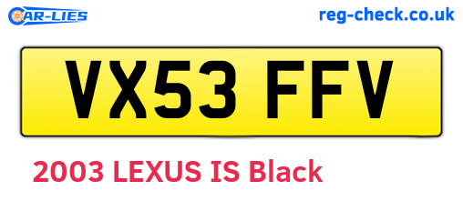 VX53FFV are the vehicle registration plates.