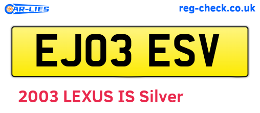 EJ03ESV are the vehicle registration plates.