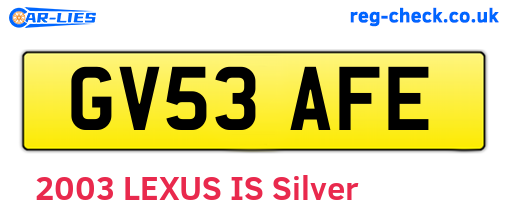 GV53AFE are the vehicle registration plates.