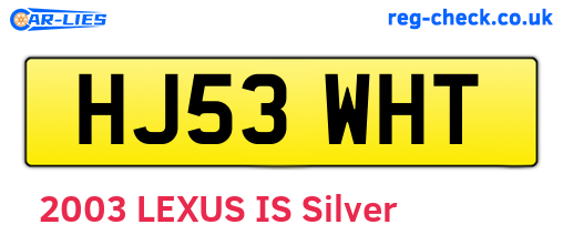 HJ53WHT are the vehicle registration plates.