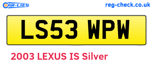 LS53WPW are the vehicle registration plates.