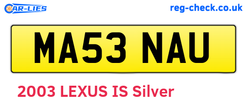 MA53NAU are the vehicle registration plates.