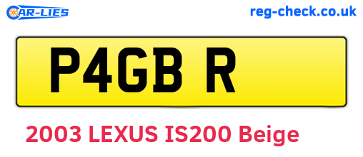 P4GBR are the vehicle registration plates.