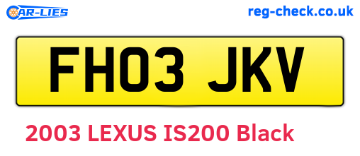 FH03JKV are the vehicle registration plates.