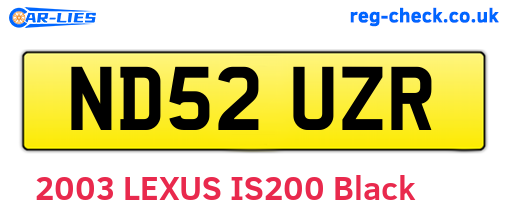 ND52UZR are the vehicle registration plates.