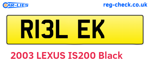 R13LEK are the vehicle registration plates.