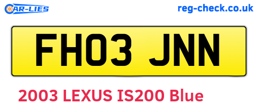 FH03JNN are the vehicle registration plates.
