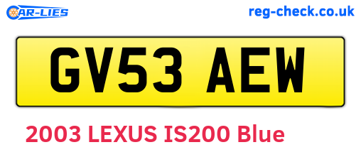 GV53AEW are the vehicle registration plates.